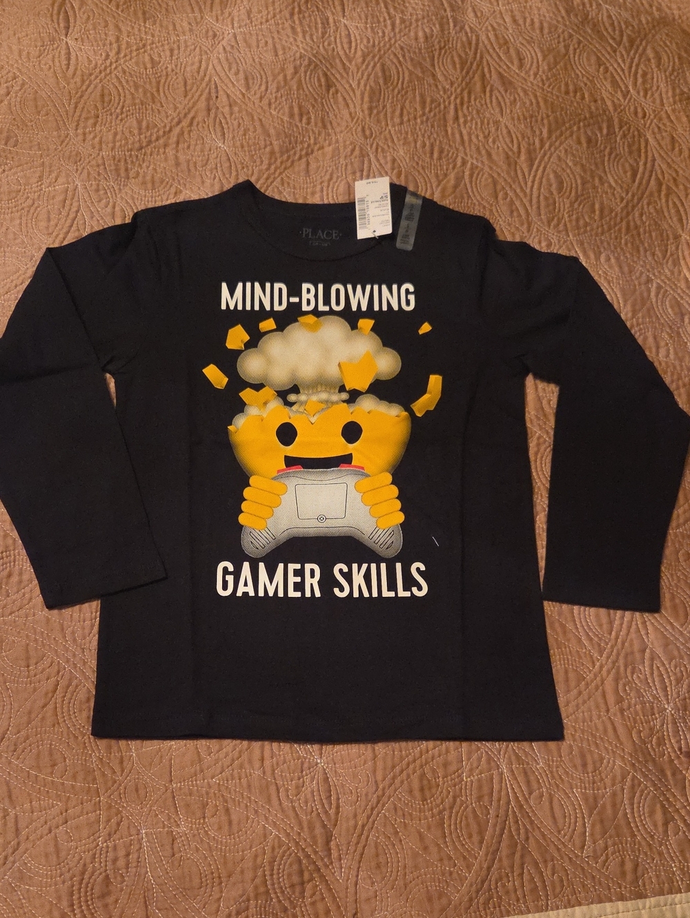 The Childrens Place Black 'Mind-Blowing Gamer Skills' Long Sleeve Tee